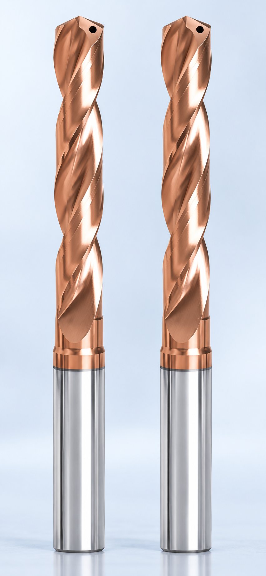 Internal-coolant oil-hole drills for copper drilling