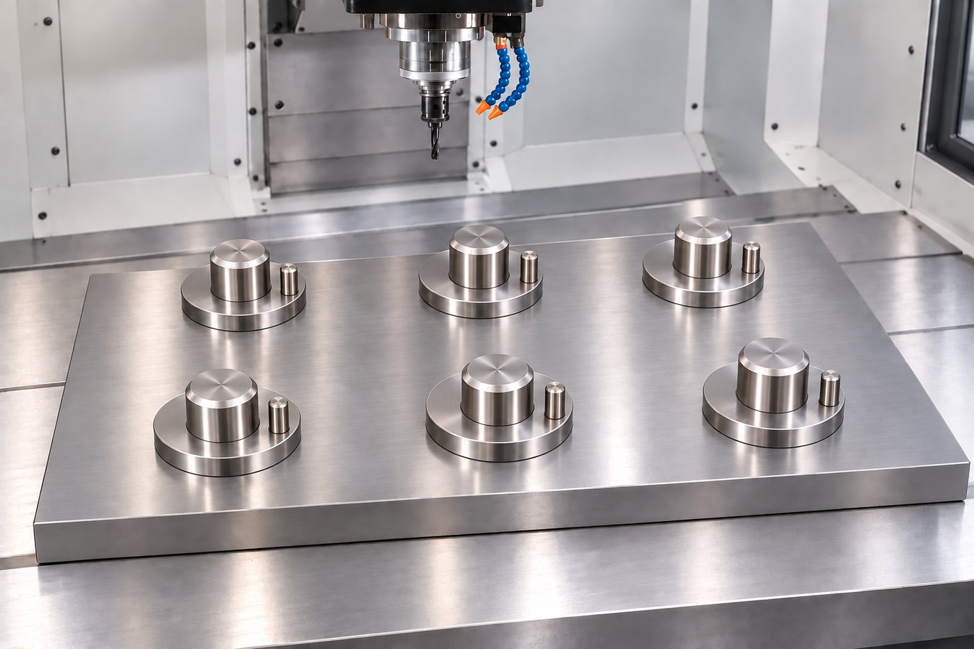 Pneumatic workholding fixture plate in the machine