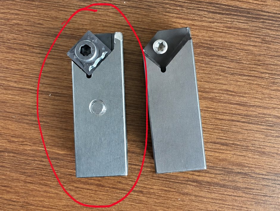 Tool holder configurations tested for the tapered-square operation