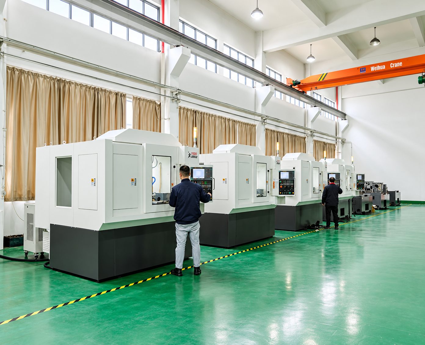 Slant-Bed CNC Lathe Assembly Workshop